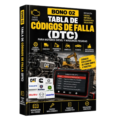 Bono 02 - Tabla de Códigos de Falla (DTC) para Motores Diésel y Máquinas Pesadas