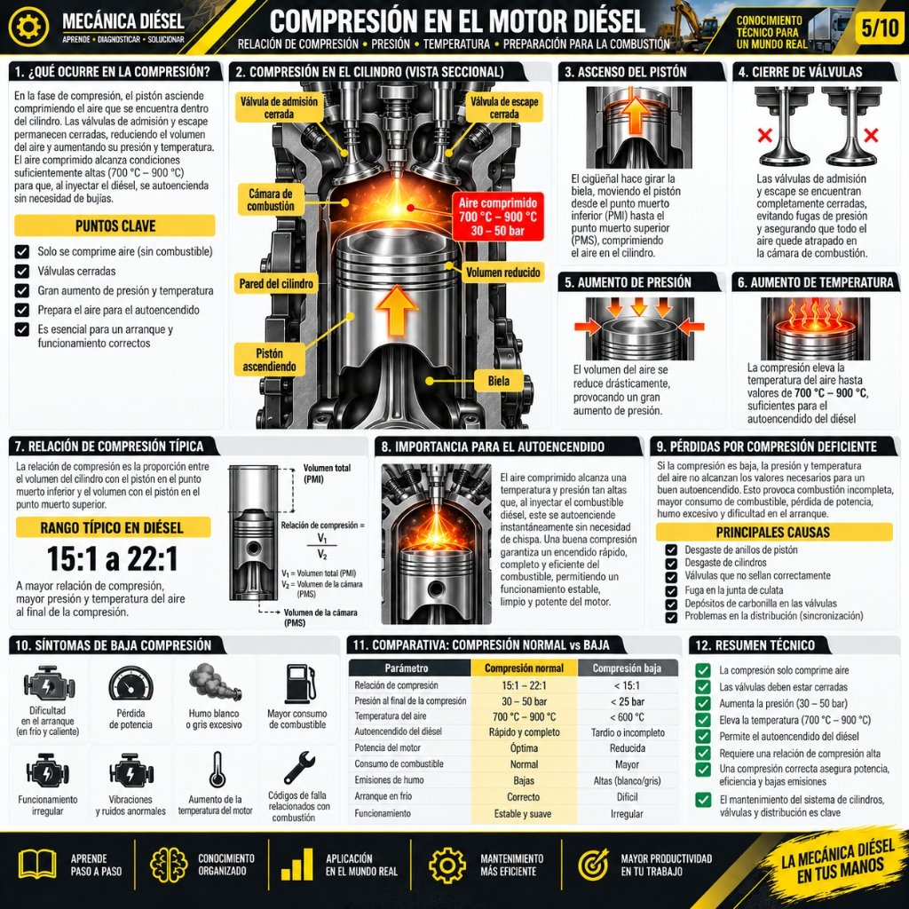 Compresión en el Motor Diésel