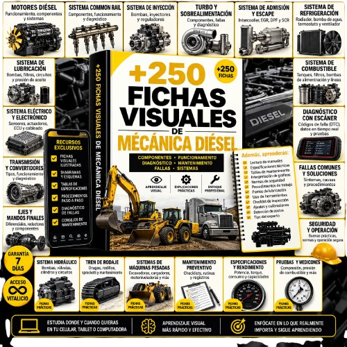 Kit +250 Fichas Visuales de Mecánica Diésel